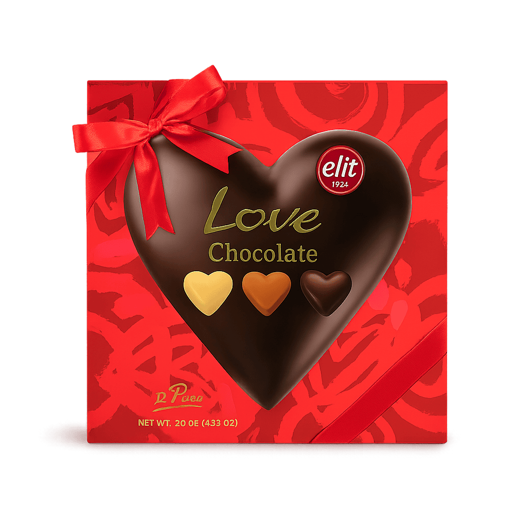 Elit Çikolata Love Chocolate Spesiyal Hediye Kutu Kalp 120g Glutensiz